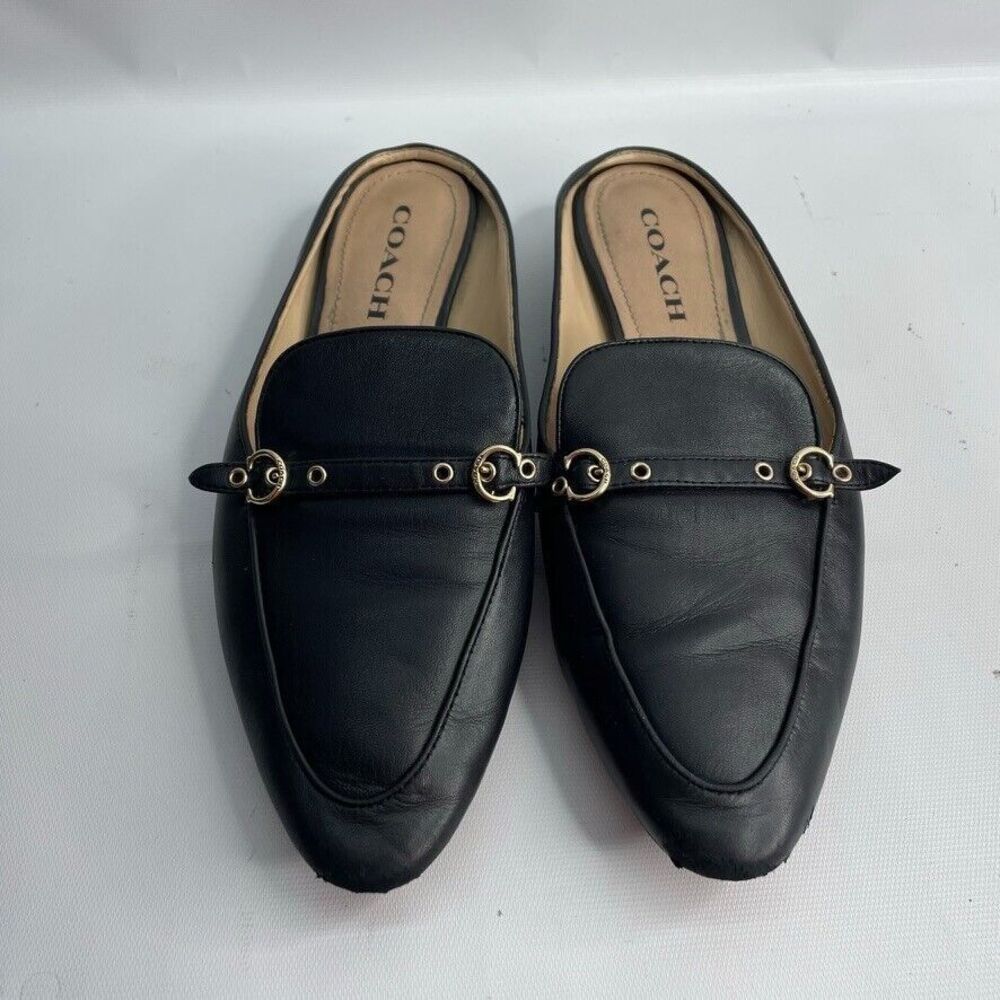 Coach Slides Women's Sienna Leather‎ Mules 9 (READ) - Picture 2 of 6